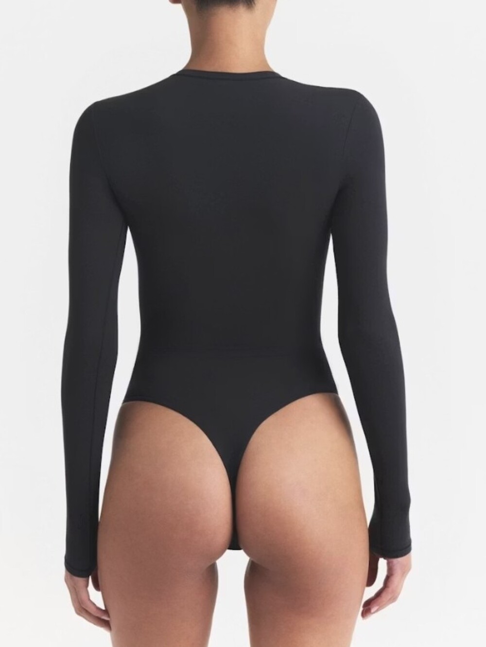SKIMS Fits Everybody Long Sleeve Crew Neck Bodysuit. Onyx. Size Large. - Picture 2 of 9